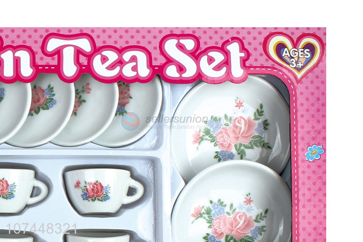 High quality kids pretend play toy ceramic tea set toy