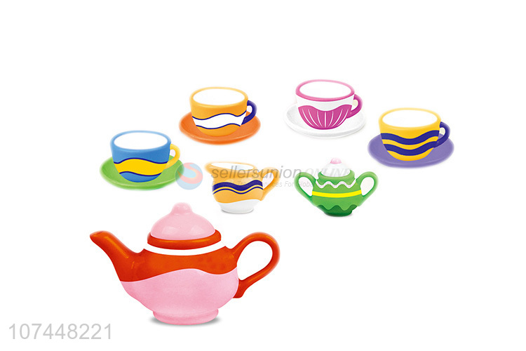 Reasonable price educational diy painting ceramic tea set toy