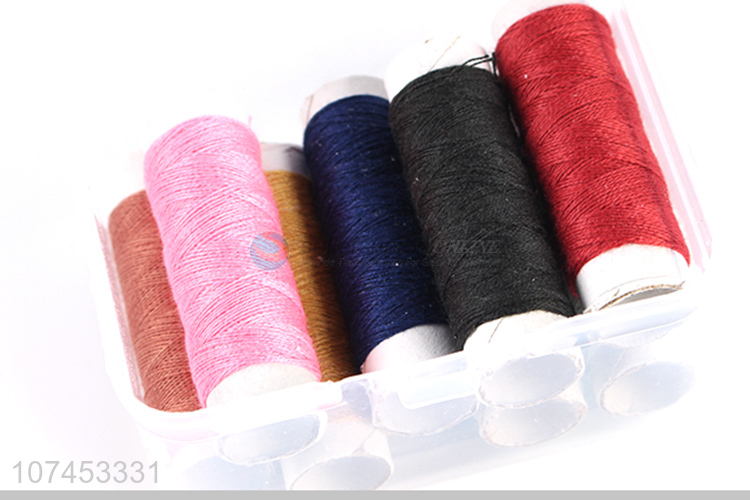 Best Sale Colors Threads/Needles/Scissor/Safety Pin/Measure Tape/Thimble Sewing Kit Box