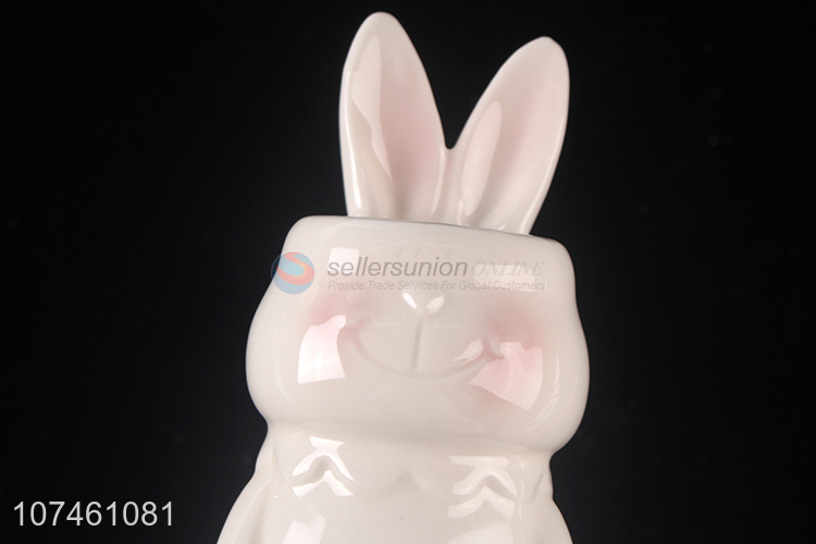 Lovely Design Cute Rabbit Ceramic Flower Vase Fashion Home Decoration