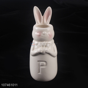 Good Quality Cartoon Rabbit Ceramic Flower Vase For Sale