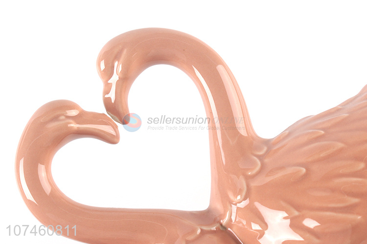 Good Sale Simulation Swan Ceramic Ornaments For Wedding Decoration