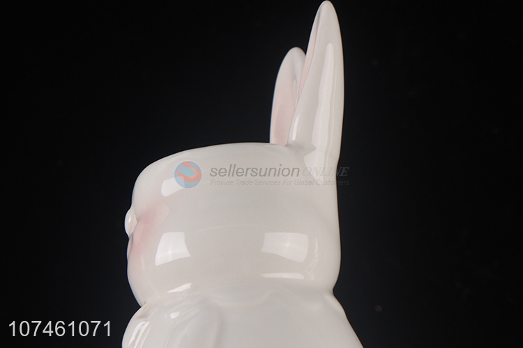 Popular Modern Home Decoration Cute Rabbit Ceramic Flower Vase