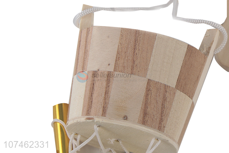 Hot sale garden decoration wooden bucket wind chimes birthday gifts