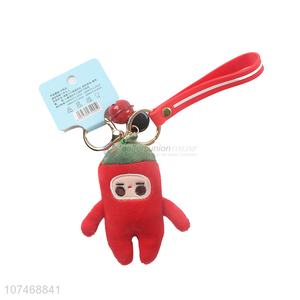 Best quality stuffed red pepper key chain plush bag ornaments