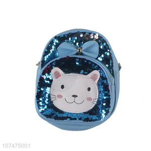 Low price girls boys sequin school bag cartoon crossbody bag