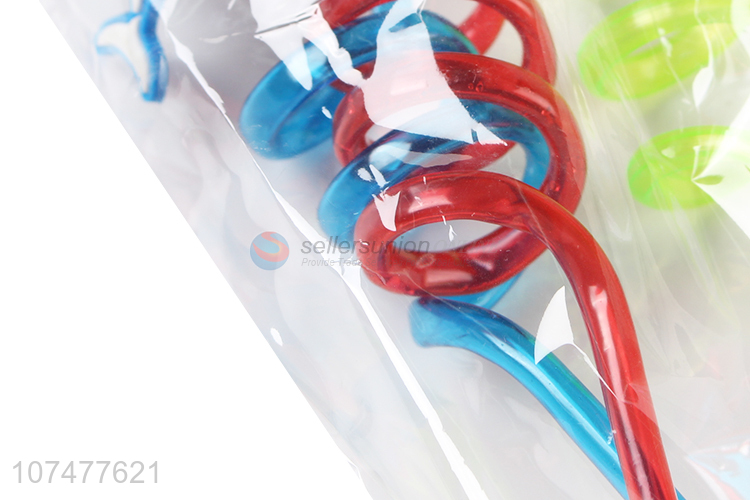 New arrival cartoon design pvc drinking straws spiral straws