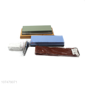 Good Sale Bamboo Base Whetstone Sharpening Stone