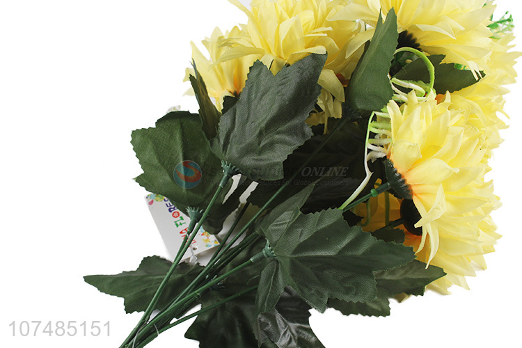 Custom indoor decoration 9 heads plastic chrysanthemum artificial bouquet