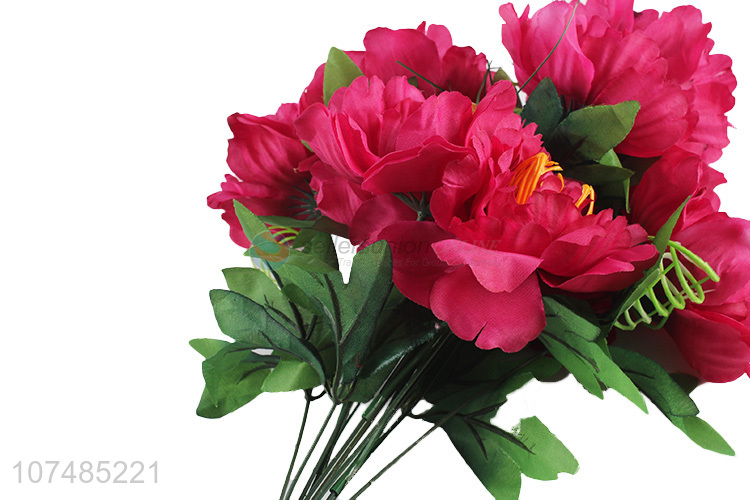 Latest arrival 10 heads artificial peony fabric flowers for decoration