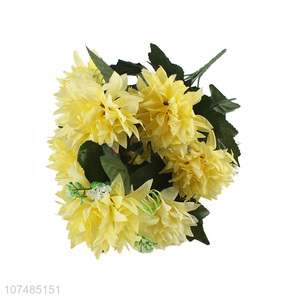 Custom indoor decoration 9 heads plastic chrysanthemum artificial bouquet