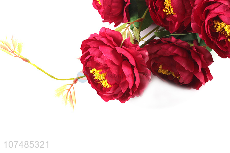 Top products 6 heads artificial peony fabric flowers for decoration