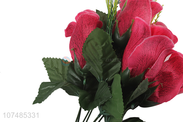 Promotional cheap decorative 7 heads simulation flower false flowers