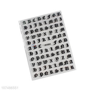 Best price letters sticker retro alphabet nail sticker for nail art decoration