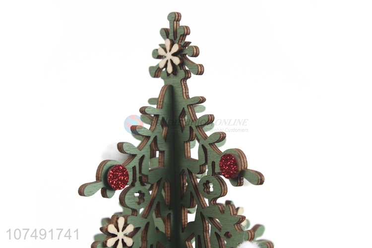 Wholesale Home Decor Wood Craft Carving Christmas Tree Christmas Decoration