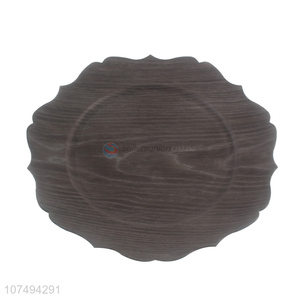 Professional supply bpa free wood grain plate dishes for restaurant