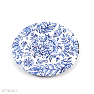 Good quality popular blue flower pattern plastic dish dinner dishes