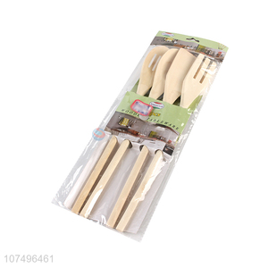 Hot selling bamboo kitchen cookware set bamboo spatula set