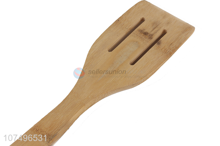 Factory direct sale natural bamboo slotted turner cooking utensil