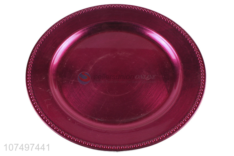 Custom Colorful Round Serving Plate Plastic Charger Plate