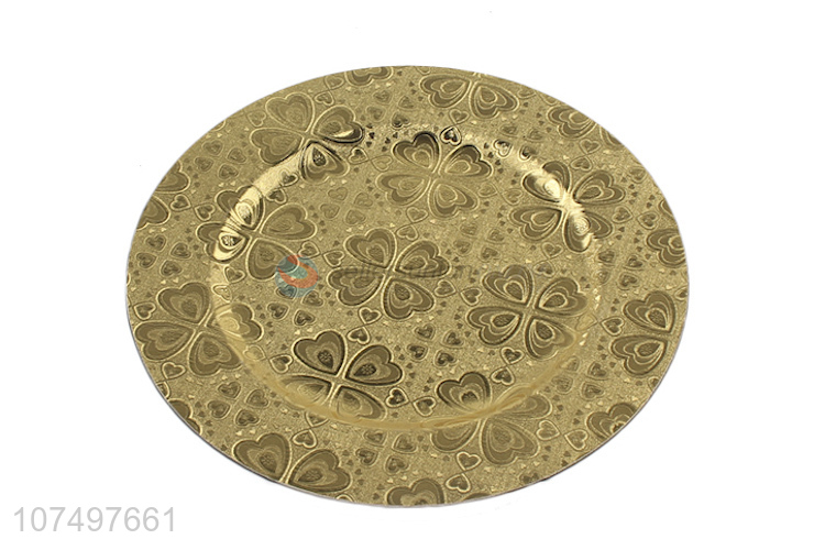 Wholesale Gold Round Serving Plates Plastic Tray