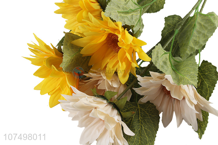 China manufacturer 3 heads aritificial sunflower bouquet for home decoration