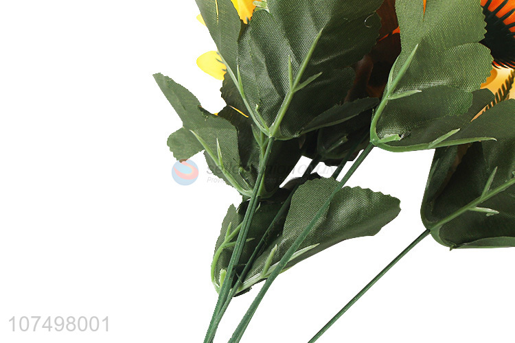 High quality wedding decoration artificial sunflower fake bouquet