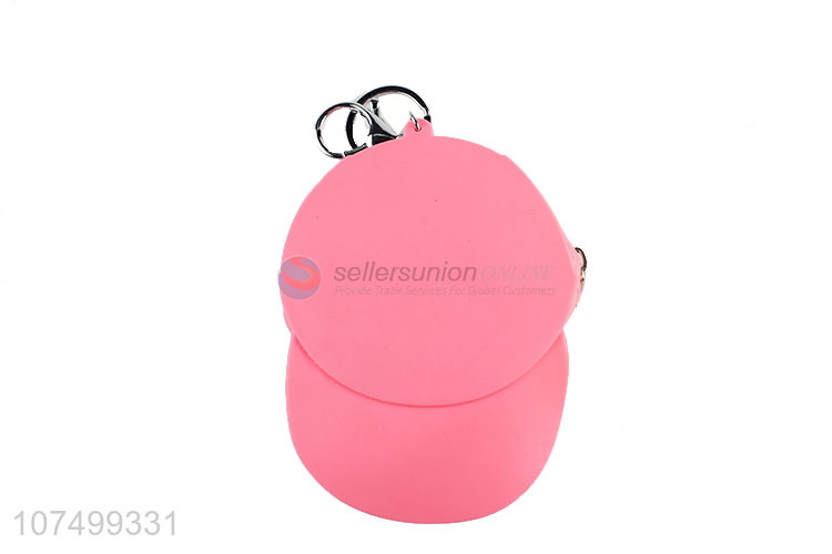 Hot Sale Baseball Cap Shape Silicone Coin Purse With Key Chain