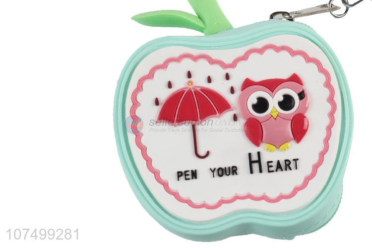 Unique Design Apple Shape Coin Purse Silicone Coin Case