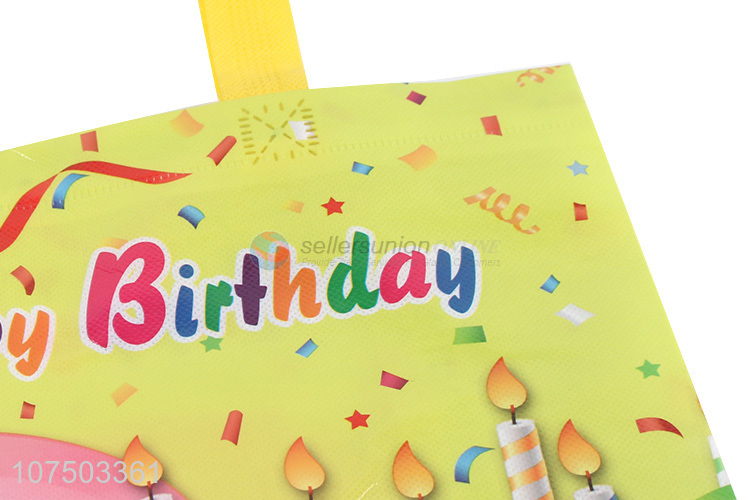 Lowest Price happy birthday series Foldable Non-Woven Shopping tote Bag