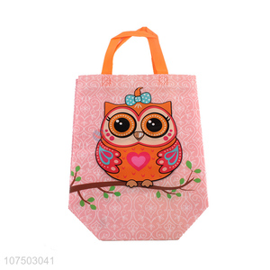 New Selling Promotion Owl Pattern Recyclable Tote Non Woven Shopping Bag