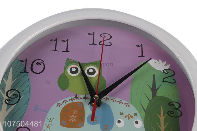 Premium Quality Cute Cartoon Animal Pattern Round Plastic Quartz Wall Clock