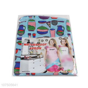 Wholesale cheap fashionable printing waterproof cooking apron for adults