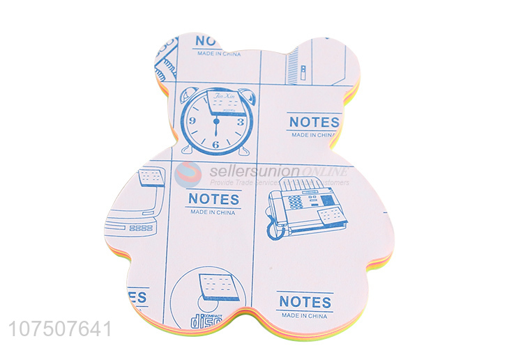 Cute Bear Shape Paper Sticky Notes Light Color Post-It Notes