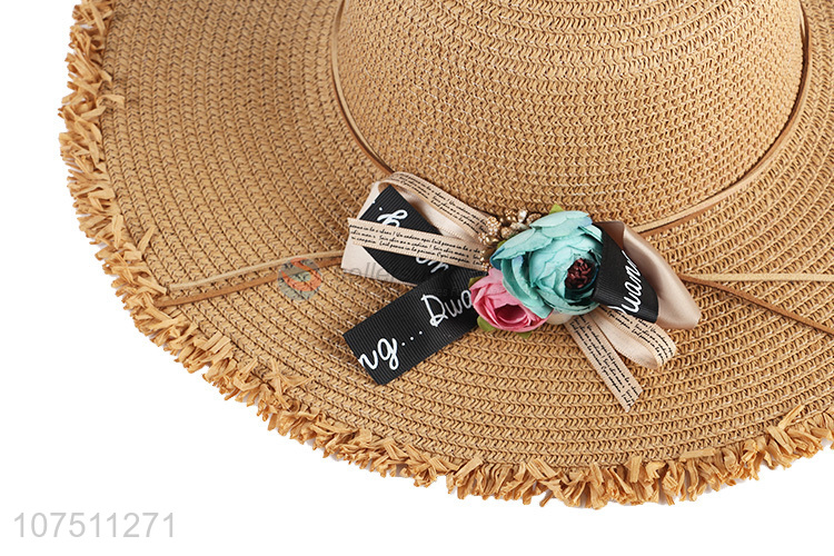 High quality fashion women summer paper straw hats sun hat