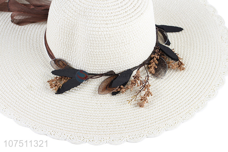 Good quality graceful women paper straw hat floppy sun hat