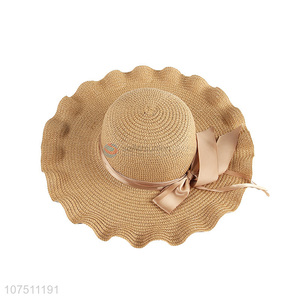 Factory direct sale ladies fashion floppy summer wide brim straw hat