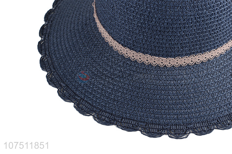 Wholesale fashion summer sun hat ladies paper straw hat