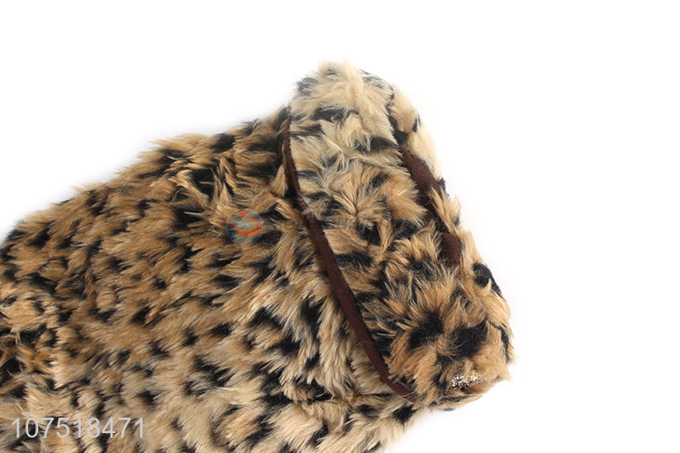 Promotional pet apparel leopard print plush dog vest jacket