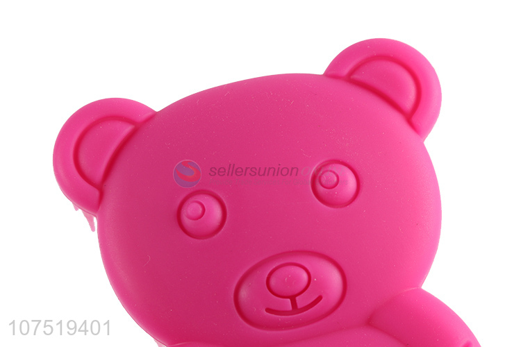 Wholesale cartoon bear shape silicone bath scrubber skin-friendly bath brush