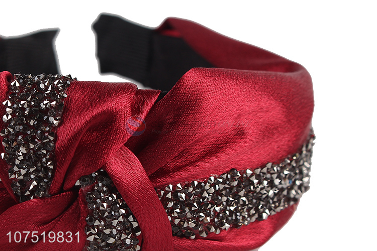 Newest Red Hair Hoop Girls Headband With Diamonds