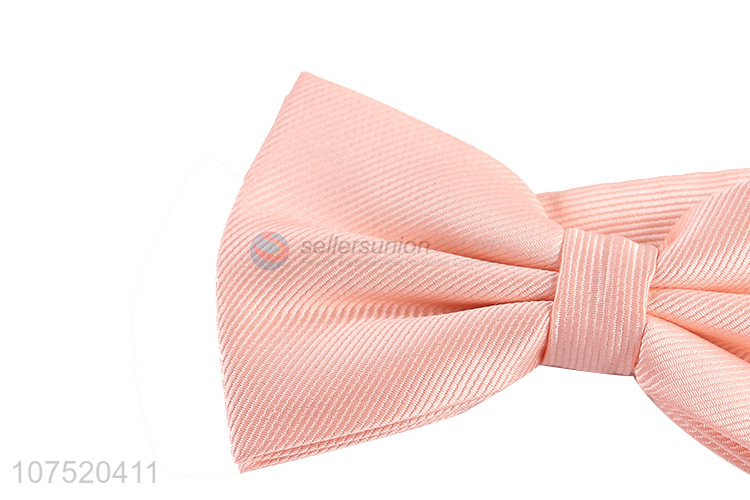 Wholesale solid color twill double-folded bow tie for men