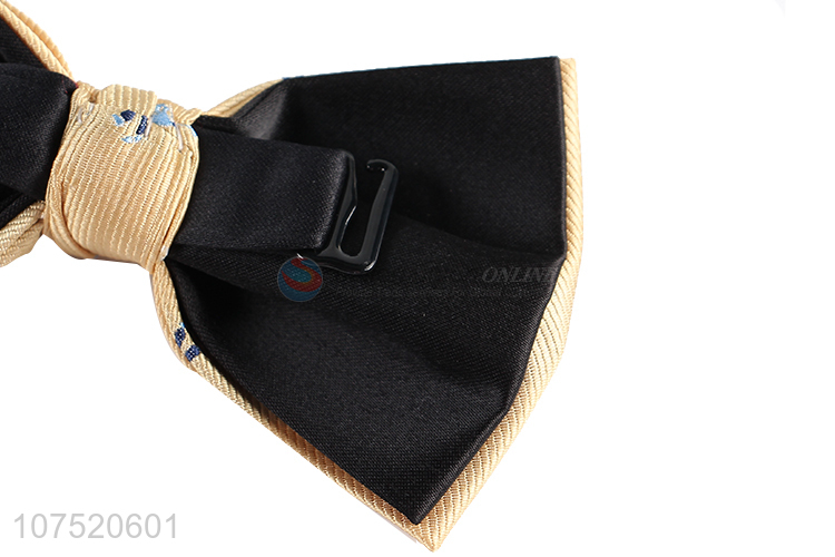 Factory direct sale embroidery polyester men's bow tie