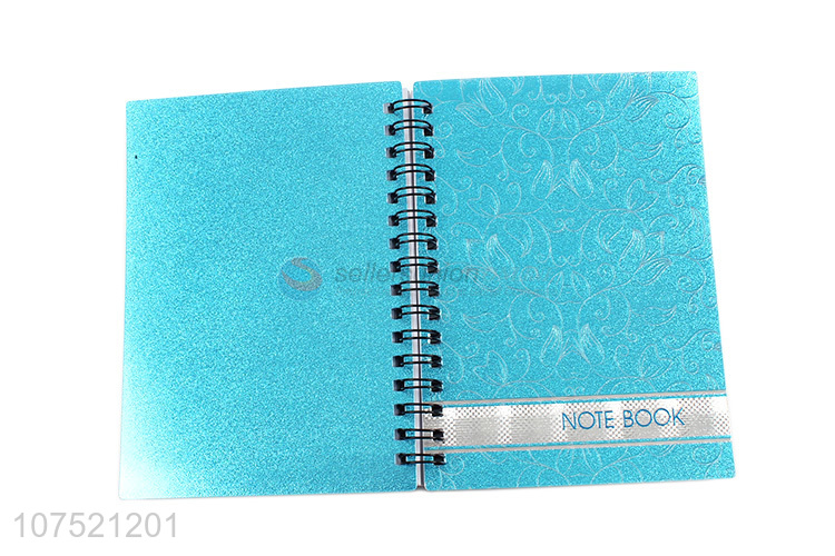 Promotional stationery fashion glitter a6 spiral notebook diary book