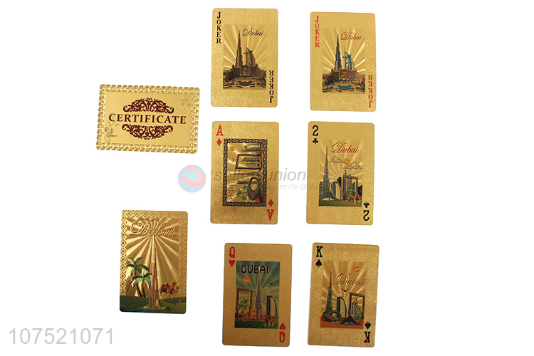 Latest arrival gold foil playing cards gold games