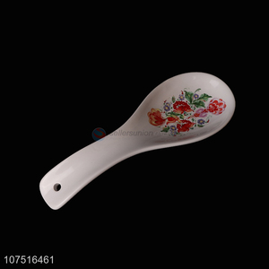 Wholesale kitchen utensils Chinese style flower pattern ceramic soup ladle