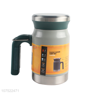 China manufacturer vacuum camp mug stainless steel vacuum cup with handle