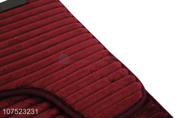 Best Selling 2 Pieces Striped Embossed Floor Mat Carpet Set