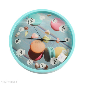 Most popular Nordic trendy wall clock personality macarons pattern silent hanging clocks