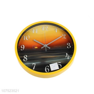 China manufacturer creative sunset pattern wall clock living room quartz clock fashion clocks